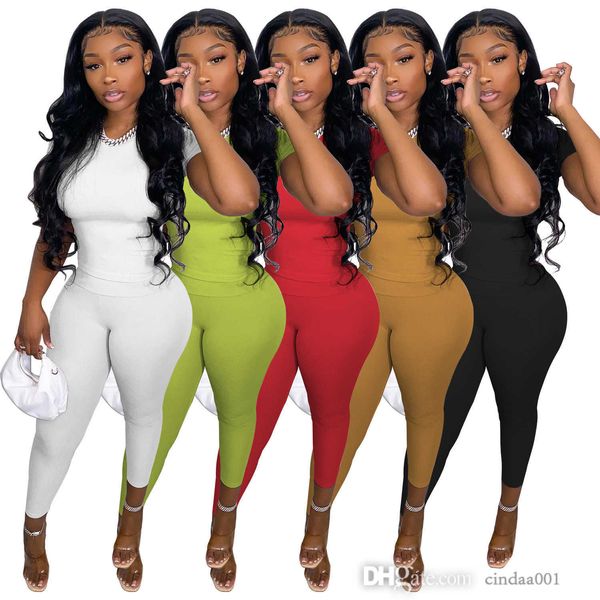 womens clothes pants suit summer new solid color pit striped fabric short sleeve t shirt and trousers casual two piece set, White
womens clothes pants suit summer new solid color pit striped fabric short sleeve t shirt and trousers casual two piece set, White