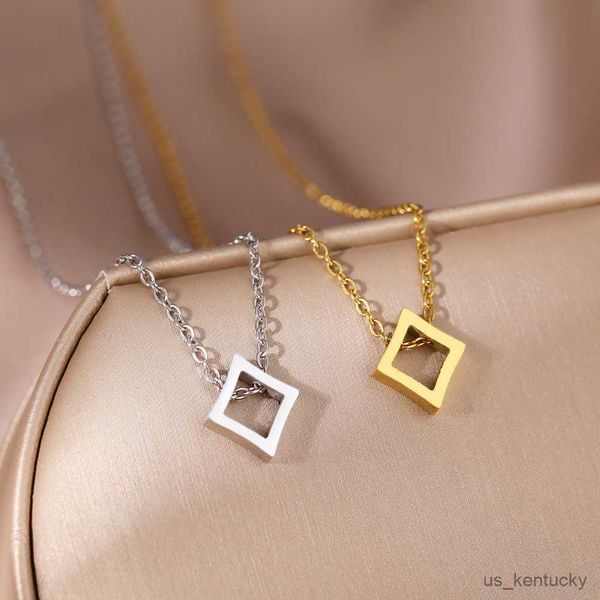 pendant necklaces stainless steel geometric rhombus pendant simple choker design sense chain female for women jewelry teen gift r230718, Silver
pendant necklaces stainless steel geometric rhombus pendant simple choker design sense chain female for women jewelry teen gift r230718, Silver