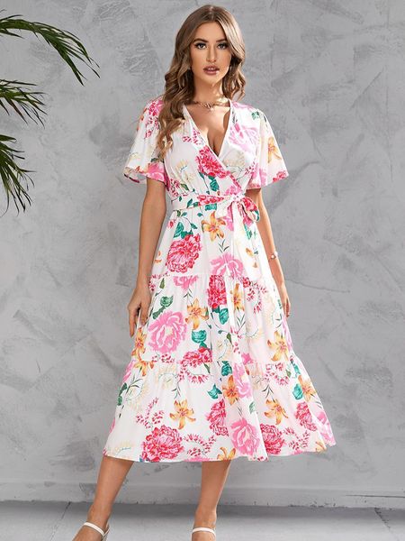casual dresses springsummer dress women vneck batwing sleeve floral laceup midi skirt casual dresses for women traf 230515, Black;gray
casual dresses springsummer dress women vneck batwing sleeve floral laceup midi skirt casual dresses for women traf 230515, Black;gray
