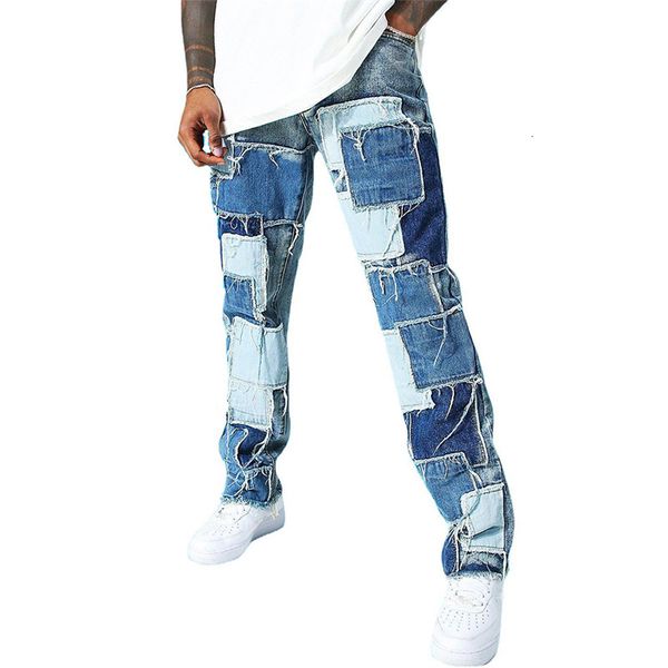 men's jeans tambal sulam kontras warna trendi mode celana denim kaki lebar lurus kasual harian gaya jalanan pria panjang longgar 230515, Blue
men's jeans tambal sulam kontras warna trendi mode celana denim kaki lebar lurus kasual harian gaya jalanan pria panjang longgar 230515, Blue
