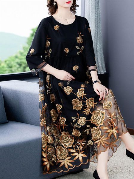 dresses chic mesh embroidered dress 2021 spring autumn new women's highend aline dress flower party femme vestidos y1421, Black;gray
dresses chic mesh embroidered dress 2021 spring autumn new women's highend aline dress flower party femme vestidos y1421, Black;gray