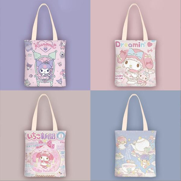 girls kawaii kuromi cinnamoroll double sides print zipper canvas handbag girl student lovely accessories bags big capacity, Black
girls kawaii kuromi cinnamoroll double sides print zipper canvas handbag girl student lovely accessories bags big capacity, Black