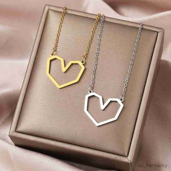 pendant necklaces stainless steel nelaces irregular heart fashion pendants chain choker nelace for women jewelry party friends gifts piece, Silver
pendant necklaces stainless steel nelaces irregular heart fashion pendants chain choker nelace for women jewelry party friends gifts piece, Silver
