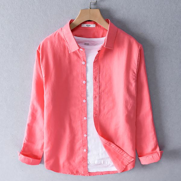 men's casual shirts suehaiwe's brand italy stlye long-sleeved linen shirt men fashion cotton men shirts solid coral red camisa che, White;black
men's casual shirts suehaiwe's brand italy stlye long-sleeved linen shirt men fashion cotton men shirts solid coral red camisa che, White;black
