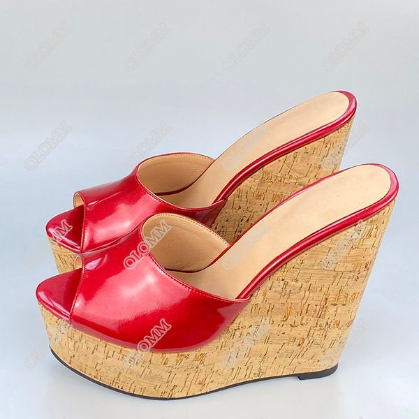 olomm handmade women platform mules shiny sandals wedges high heels open toe gorgeous red night club shoes women us size 5-20, Black
olomm handmade women platform mules shiny sandals wedges high heels open toe gorgeous red night club shoes women us size 5-20, Black