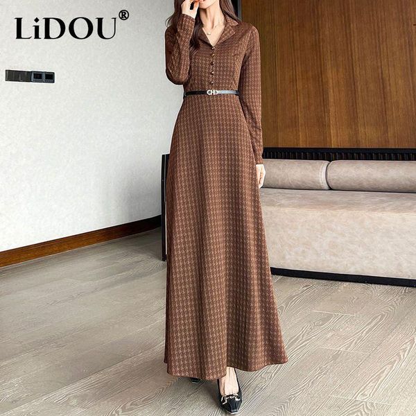 dresses spring autumn vintage houndstooth print slim belt maxi dresses women long sleeve casual robe dress flady plaid vestido de fiesta, Black;gray
dresses spring autumn vintage houndstooth print slim belt maxi dresses women long sleeve casual robe dress flady plaid vestido de fiesta, Black;gray