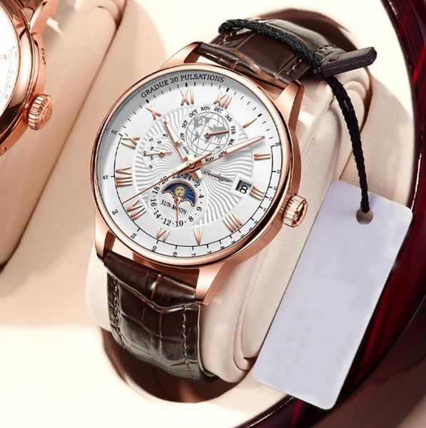 luxury business belt watch men's quartz watch genuine leather waterproof watch men's watch relojes para hombre, Slivery;brown
luxury business belt watch men's quartz watch genuine leather waterproof watch men's watch relojes para hombre, Slivery;brown
