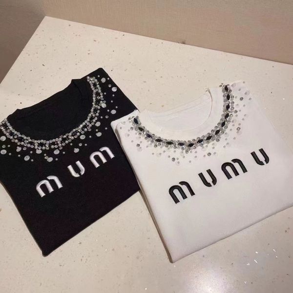designer clothing heavy industry diamond-encrusted letter 2023 summer crewneck fashion foreign style loose knitted short sleeve t-shirt ., White
designer clothing heavy industry diamond-encrusted letter 2023 summer crewneck fashion foreign style loose knitted short sleeve t-shirt ., White