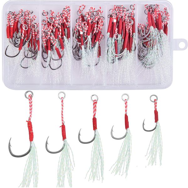 fishing hooks 100pcs/box cast jig assist hook slow jigging lure bass fishing hooks barbed hook tying up fishhook with feather sea fishing ho
fishing hooks 100pcs/box cast jig assist hook slow jigging lure bass fishing hooks barbed hook tying up fishhook with feather sea fishing ho