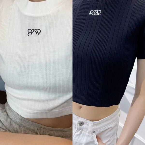 2023 spring/summer new vertical stripe embroidery style open navel slim fit knitted short sleeve for women, White
2023 spring/summer new vertical stripe embroidery style open navel slim fit knitted short sleeve for women, White