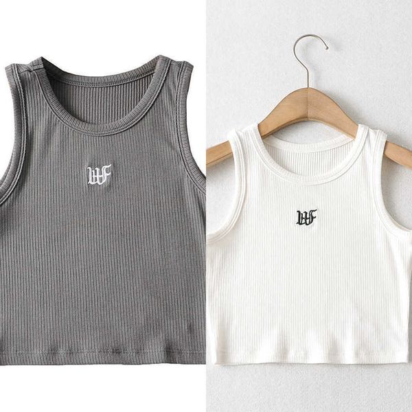 ins trendy letter embroidered short tank women's summer new 2021 round neck slim fit open navel sleeveless top, White
ins trendy letter embroidered short tank women's summer new 2021 round neck slim fit open navel sleeveless top, White
