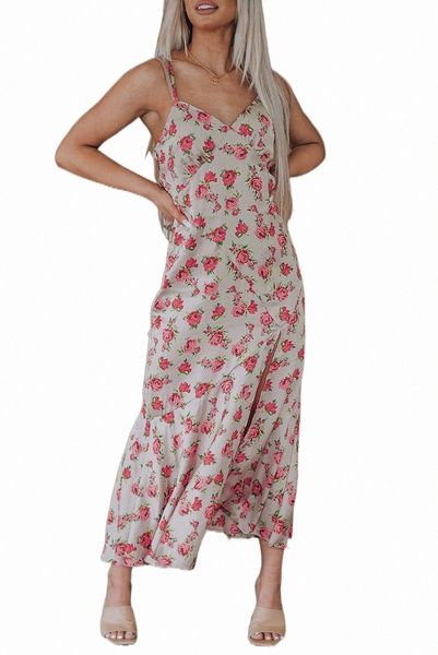 rose satin spaghetti strap slip maxi dress 2023 new s970#, Black;pink