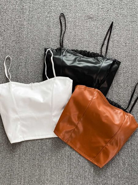women's tanks camis heliar women pu leather camis underwear padded bra y2k crop elastic lace at back tank for women streetwear aa230, White
women's tanks camis heliar women pu leather camis underwear padded bra y2k crop elastic lace at back tank for women streetwear aa230, White