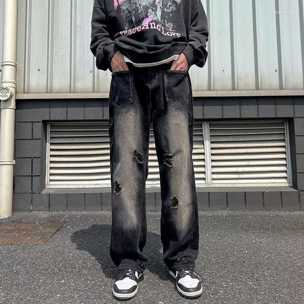 men's jeans 2023 korean fashion washed black baggy men pants y2k hombre front pocket vintage straight denim trousers pantalon homme, Blue
men's jeans 2023 korean fashion washed black baggy men pants y2k hombre front pocket vintage straight denim trousers pantalon homme, Blue