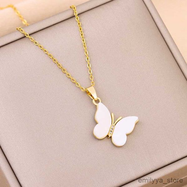 pendant necklaces temperament elegant white butterfly pendant necklaces for women fashion sweet stainless steel female clavicle chain, Silver
pendant necklaces temperament elegant white butterfly pendant necklaces for women fashion sweet stainless steel female clavicle chain, Silver