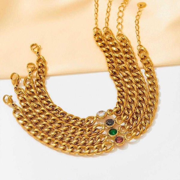 colorful zircon bracelet furnace gold chain fashionable retro stainless steel personalized fashion match ornament, Black
colorful zircon bracelet furnace gold chain fashionable retro stainless steel personalized fashion match ornament, Black