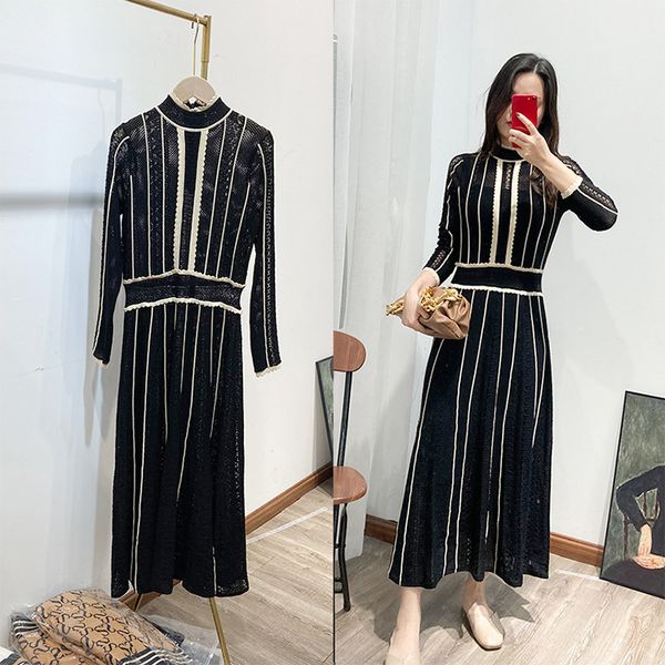 casual dresses new authentic s-andro new court style striped elegant knitted dress ladies fashio, Black;gray
casual dresses new authentic s-andro new court style striped elegant knitted dress ladies fashio, Black;gray