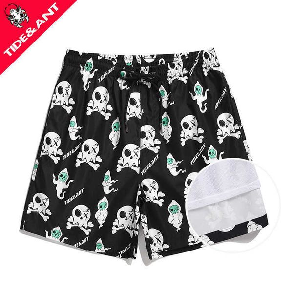 men's clothing chaopai summer beach pants ghost print pattern with lining vacation loose relaxed spring shorts, White;black
men's clothing chaopai summer beach pants ghost print pattern with lining vacation loose relaxed spring shorts, White;black