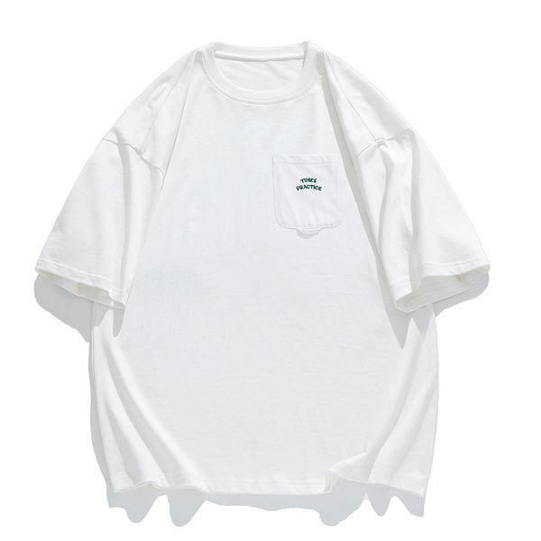 men's t-shirts small neck pocket short sleeved men's spring/summer new japanese casual pure cotton loose embroidered t-shirt, White;black
men's t-shirts small neck pocket short sleeved men's spring/summer new japanese casual pure cotton loose embroidered t-shirt, White;black