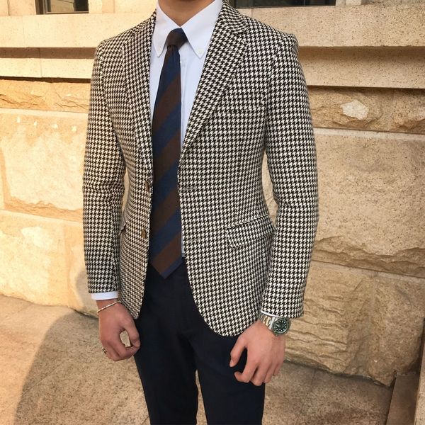 brand new houndstooth groom tuxedos notch lapel slim fit men wedding tuxedo fashion men jacket blazer men prom dinner/darty suit jacket pant, Black;gray
brand new houndstooth groom tuxedos notch lapel slim fit men wedding tuxedo fashion men jacket blazer men prom dinner/darty suit jacket pant, Black;gray