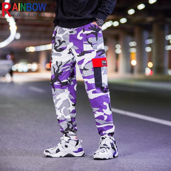 men's pants rainbowtouches classic brand men's cargo pants purple camouflage casual tie feet trousers tooling military style loose, Black
men's pants rainbowtouches classic brand men's cargo pants purple camouflage casual tie feet trousers tooling military style loose, Black