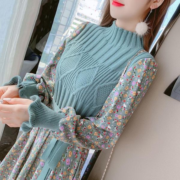 dresses women's knitted dress autumn winter new long sleeve corduroy floral dress female elegant sweater aline long veatidos belt, Black;gray
dresses women's knitted dress autumn winter new long sleeve corduroy floral dress female elegant sweater aline long veatidos belt, Black;gray