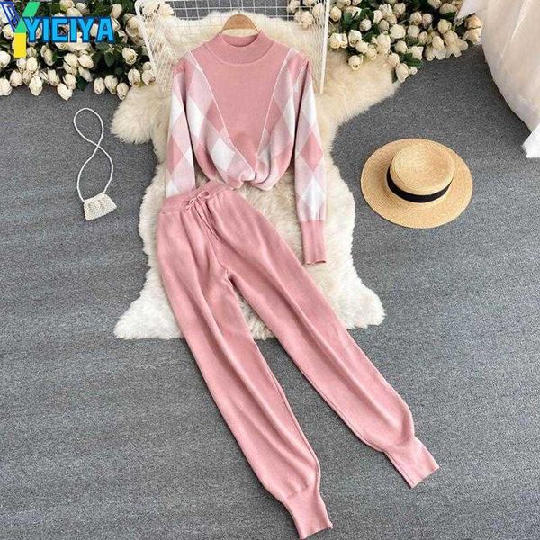 yiciya women's two piece pants women knitted tracksuits autumn winter vintage stand collar loose sweater high waist harem carrot casual, White
yiciya women's two piece pants women knitted tracksuits autumn winter vintage stand collar loose sweater high waist harem carrot casual, White