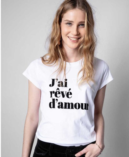 zadig voltaire 23ss women designer t shirt summer new fashion round neck letter flocking printed cotton slim short sleeve beach tees, White
zadig voltaire 23ss women designer t shirt summer new fashion round neck letter flocking printed cotton slim short sleeve beach tees, White