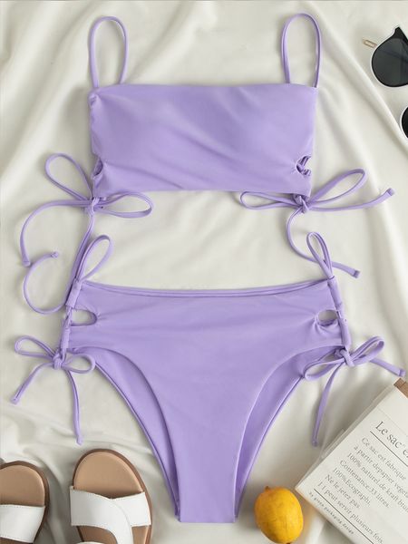 women's swimwear tali bandeau bikini 2023 wanita pinggang tinggi baju renang padat musim panas pakaian perempuan berenang pantai mandi, White;black
women's swimwear tali bandeau bikini 2023 wanita pinggang tinggi baju renang padat musim panas pakaian perempuan berenang pantai mandi, White;black