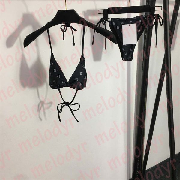 women vacation swimwear bikini set summer letter print halter bra swimming swimsuit, Black
women vacation swimwear bikini set summer letter print halter bra swimming swimsuit, Black