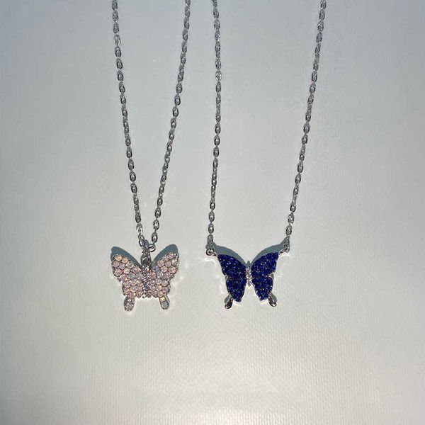 he family butterfly collar chain female ins fresh and simple pendant necklace as a gift to friends, Silver
he family butterfly collar chain female ins fresh and simple pendant necklace as a gift to friends, Silver