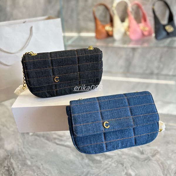 celina underarm small flap handbag bag blue denim canvas designer women luxury bags gold chain quilted purse 23cm
celina underarm small flap handbag bag blue denim canvas designer women luxury bags gold chain quilted purse 23cm