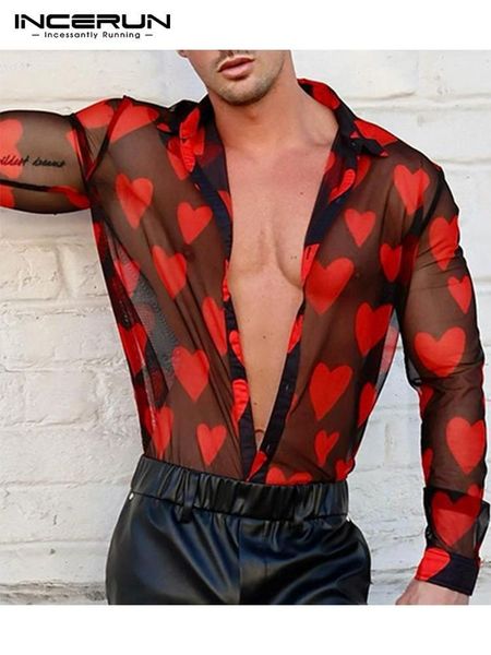 men's casual shirts incerun atasan 2023 gaya amerika pria seksi santai blus jaring kasual menerawang hati pencetakan kemeja lengan panj, White;black
men's casual shirts incerun atasan 2023 gaya amerika pria seksi santai blus jaring kasual menerawang hati pencetakan kemeja lengan panj, White;black