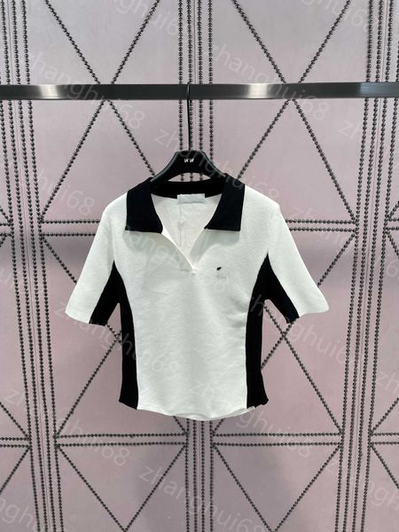 23ss womens knits womens designer clothing new color matching classic preppy style polo neck knitted short sleeve womens clothes, White
23ss womens knits womens designer clothing new color matching classic preppy style polo neck knitted short sleeve womens clothes, White
