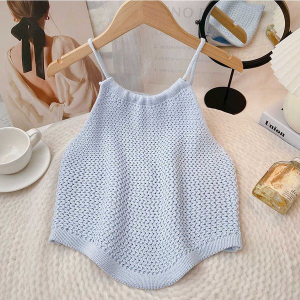 women's tanks camis heliar women hollow out knitted crop summer female sweet sleeveless slim lace up tank solid casual aa230515, White
women's tanks camis heliar women hollow out knitted crop summer female sweet sleeveless slim lace up tank solid casual aa230515, White
