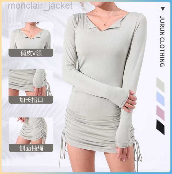 desginer yoga spring/summer sports tennis dress women's running fitness quick dry drawstring hem long sleeve short dress 23ssa, White
desginer yoga spring/summer sports tennis dress women's running fitness quick dry drawstring hem long sleeve short dress 23ssa, White