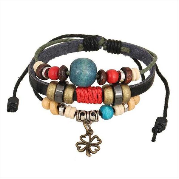 jewelry personalized beaded strand multi layer cattle leather bracelet simple retro literary wholesale, Black
jewelry personalized beaded strand multi layer cattle leather bracelet simple retro literary wholesale, Black