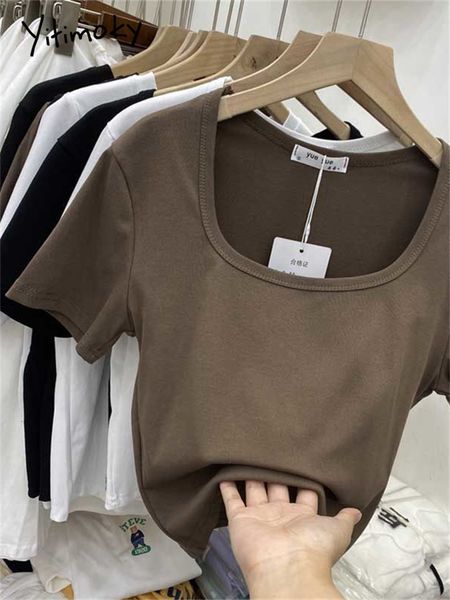 women's t-shirt yitimoky square collar t shirts for women summer short puff sleeve crop y2k fashion casual vintage streetwear tshirts, White
women's t-shirt yitimoky square collar t shirts for women summer short puff sleeve crop y2k fashion casual vintage streetwear tshirts, White