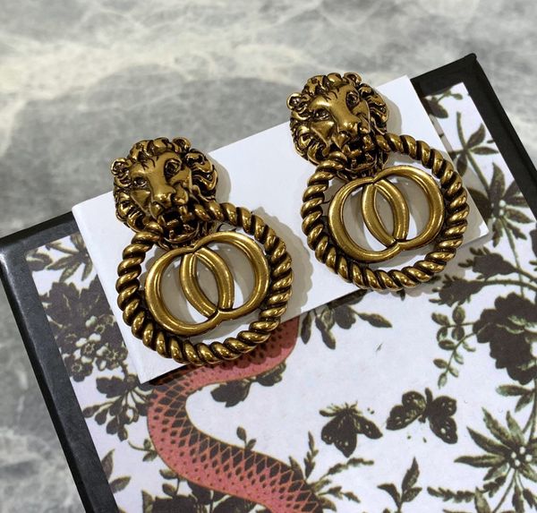 vintage pendant earrings lion head stud chic charm designer tiger head studs women luxury jewelry, Golden;silver
vintage pendant earrings lion head stud chic charm designer tiger head studs women luxury jewelry, Golden;silver