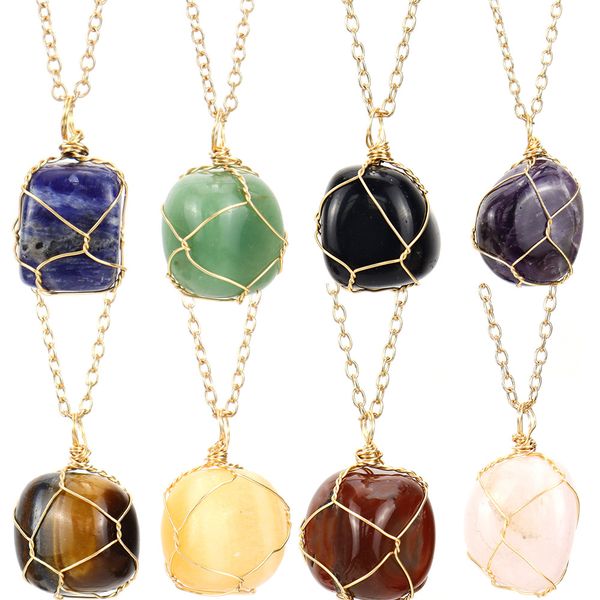 gold silver natural stone wire winding pendant irregular amethyst rose quartz crystal agate necklaces jewelry accessories
gold silver natural stone wire winding pendant irregular amethyst rose quartz crystal agate necklaces jewelry accessories