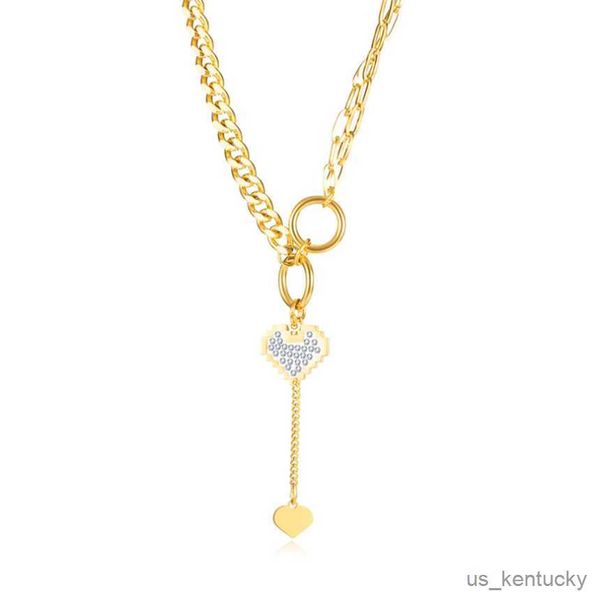 pendant necklaces stainless steel tassel heart shed zircon double ring ladies nelace fashion exquisite jewelry, Silver
pendant necklaces stainless steel tassel heart shed zircon double ring ladies nelace fashion exquisite jewelry, Silver
