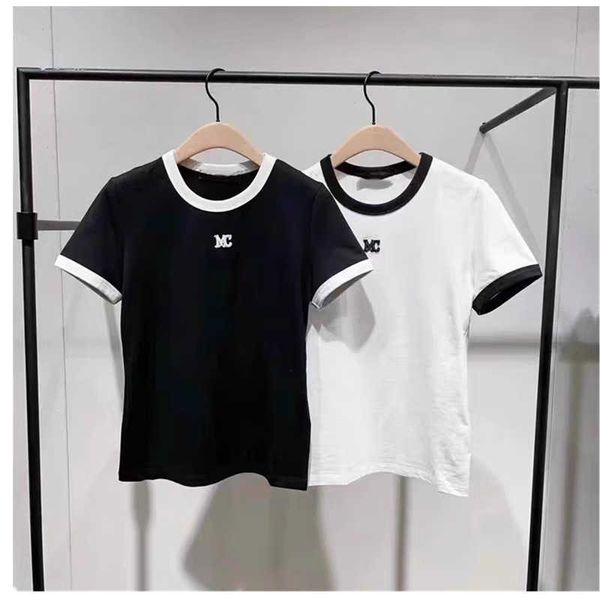 2023 new spring/summer style contrast round neck slim fit short sleeve t-shirt mbc1tee018, White
2023 new spring/summer style contrast round neck slim fit short sleeve t-shirt mbc1tee018, White