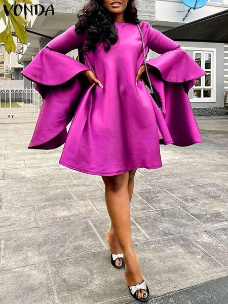dresses summer mini robe women sundress vonda 2023 holiday ruffled solid dress flare sleeves party short aline vestido oversized, Black;gray
dresses summer mini robe women sundress vonda 2023 holiday ruffled solid dress flare sleeves party short aline vestido oversized, Black;gray