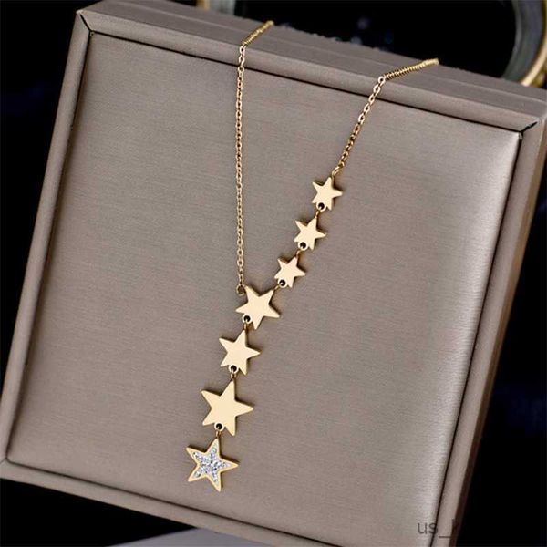 pendant necklaces stainless steel gold color ltip stars zircon nelace for women chain choker nelace trend fashion jewelry gift, Silver
pendant necklaces stainless steel gold color ltip stars zircon nelace for women chain choker nelace trend fashion jewelry gift, Silver