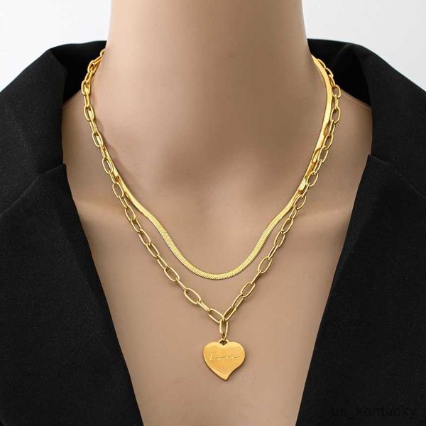 pendant necklaces stainless steel heart pendant double layer clavicle snake chain nelaces for women fashion fine jewelry party gift, Silver
pendant necklaces stainless steel heart pendant double layer clavicle snake chain nelaces for women fashion fine jewelry party gift, Silver