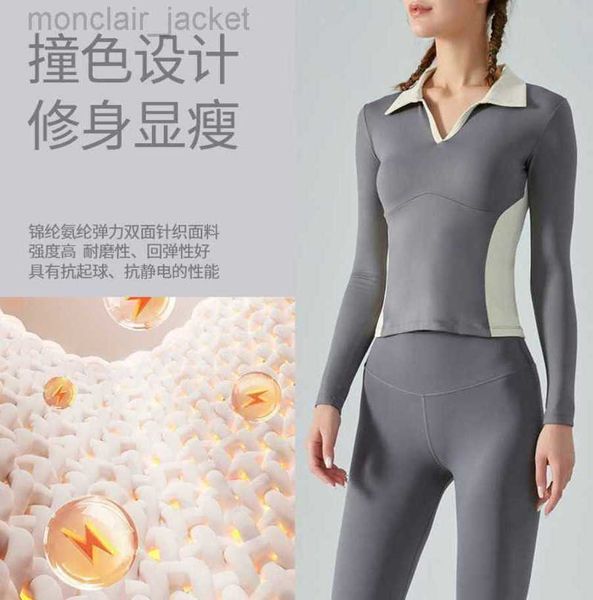 desginer yoga suit autumn and winter contrast polo neck temperament fitness long sleeve slim fit sports for women 23ssa, White
desginer yoga suit autumn and winter contrast polo neck temperament fitness long sleeve slim fit sports for women 23ssa, White