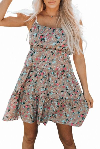 khaki flower print tiered frilled knotted spaghetti strap mini dress e5jd#, Black;pink
khaki flower print tiered frilled knotted spaghetti strap mini dress e5jd#, Black;pink