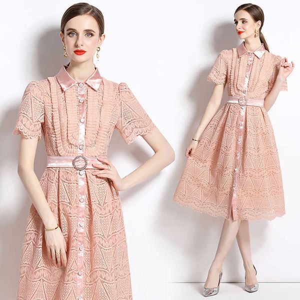 2023 new lapel women's heavy work hook flower hollowed out french lace dress with large swing over knee length skirt, Black;gray
2023 new lapel women's heavy work hook flower hollowed out french lace dress with large swing over knee length skirt, Black;gray