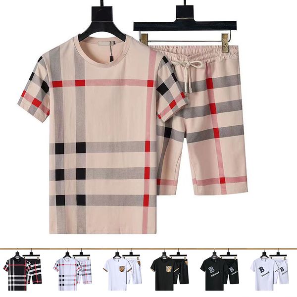 men's designer men fashion design t-shirt classical lattice pants piece short shirts checkered suit, Gray
men's designer men fashion design t-shirt classical lattice pants piece short shirts checkered suit, Gray