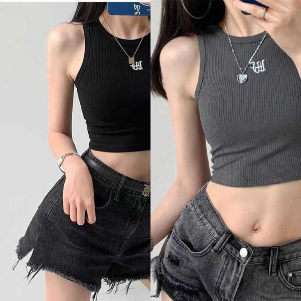 high street spicy girl knitted letter embroidered tank for women with xia gongzi thread sleeveless strap short open umbilical slim fit top, White
high street spicy girl knitted letter embroidered tank for women with xia gongzi thread sleeveless strap short open umbilical slim fit top, White